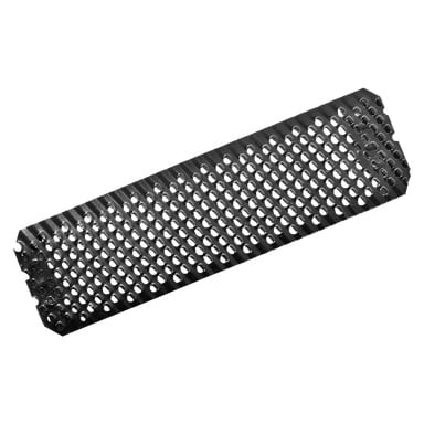 Meec Tools Board raspblad är ett rektangulärt metallverktyg med grova, perforerade ytor och vinklade eggar. Lämplig för att slipa eller forma trä och metall.