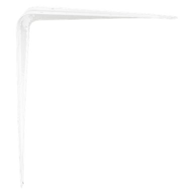 En blank, gjennomsiktig hvit L-formet plastbrakett fra Hard Head med spisse ender. Den virker designet for å fungere som hjørnebeskytter eller dekorativ list.
