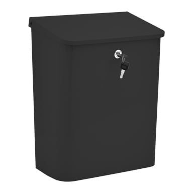 , prostokątna skrzynka pocztowa Hard Head Lockable ma zakrzywioną górę i montuje się na ścianie. Jeden klucz wkłada się do zamka, a do niego przymocowany jest kolejny klucz.
