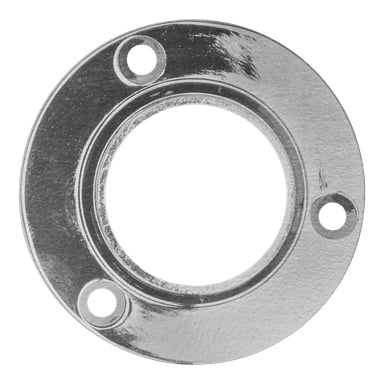 Två runda metallflänsar i metall "Holder 2 pack" från Hard Head, vardera med en stor central öppning och fyra jämnt placerade skruvhål längs kanten. Flänsarna har en subtilt blank, texturerad yta.
