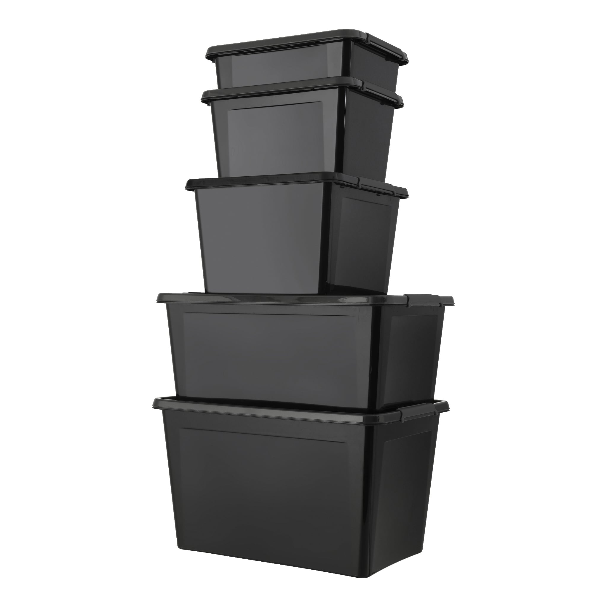 Aufbewahrungsbox mit Deckel Schwarz 60 l 58x39x34 cm