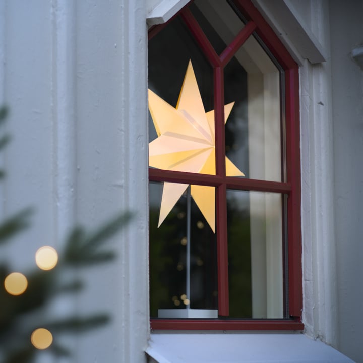 Ein Stern, der im Fenster angezeigt wird.