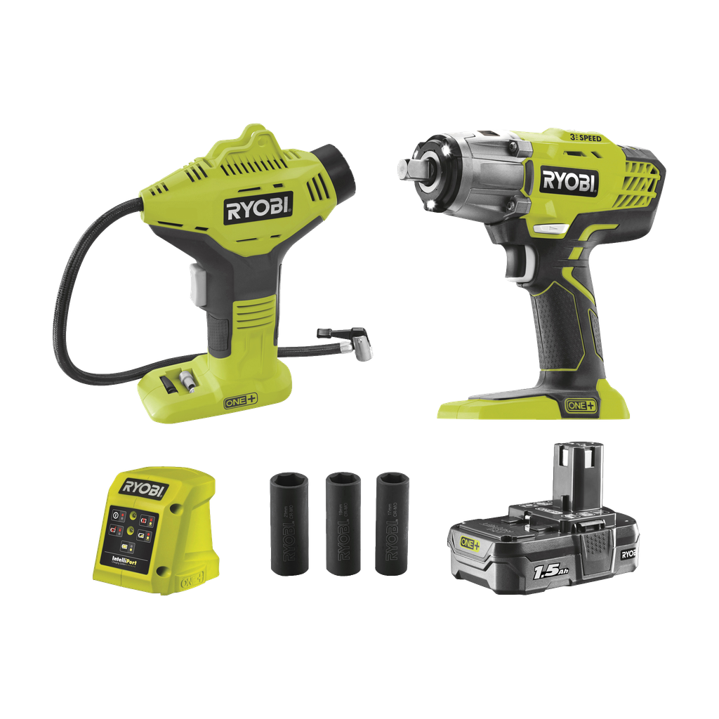 Ryobi ONE+ Dekkskiftpakke 4 deler