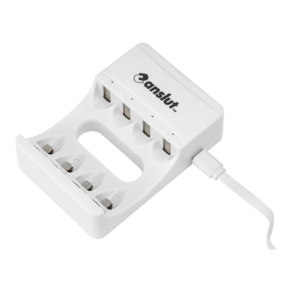 Anslut USB-laddare för laddningsbara batterier