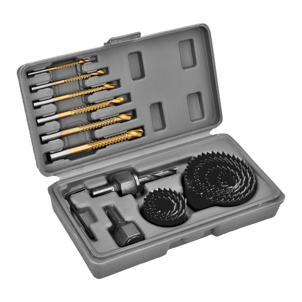 Meec Tools Lochsägen-/Fräsbohrer-Set 17-teilig