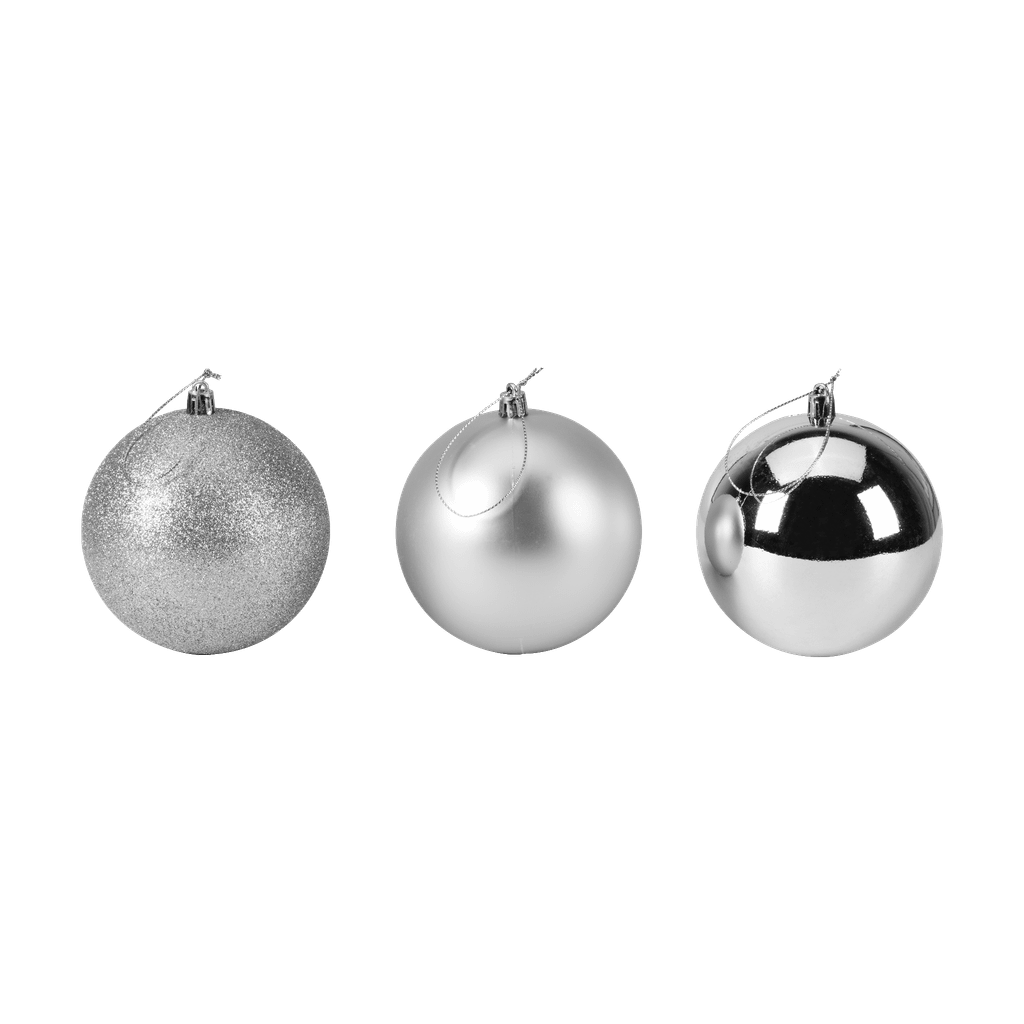 Menuett Stora julgranskulor Silver 3-pk