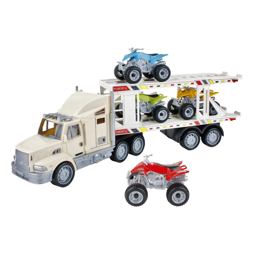 Spielzeug-Lastwagen + Quads