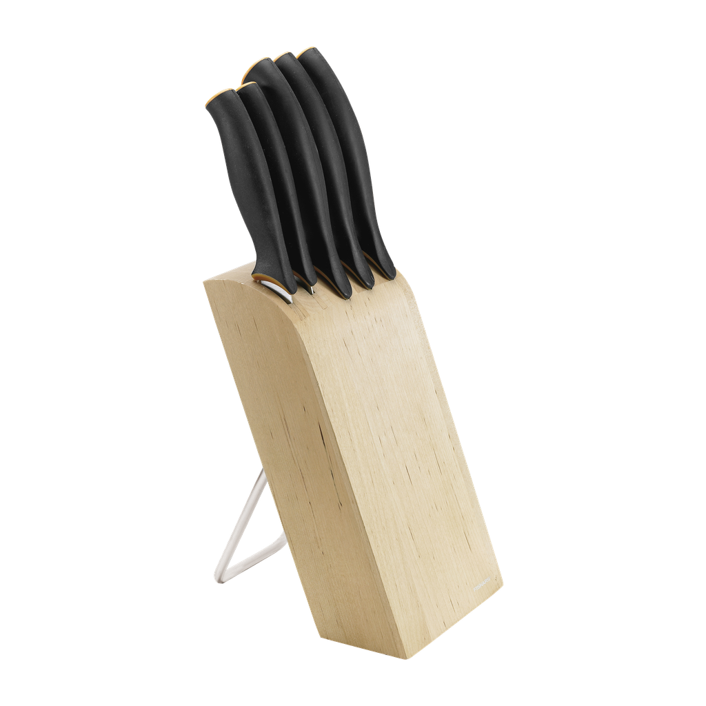 Fiskars Kniver + knivblokk 6 deler