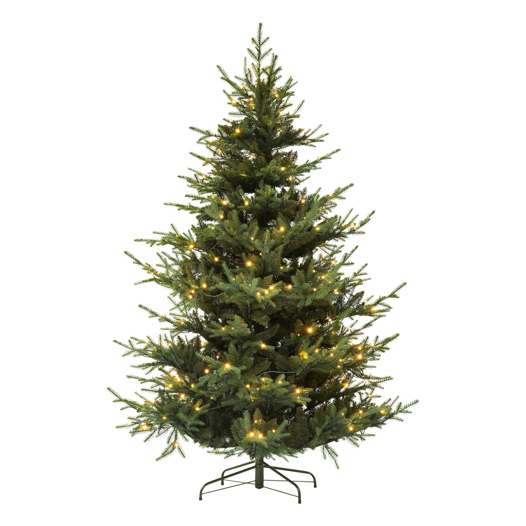 EKVIP Naturtrogen julgran med belysning LED