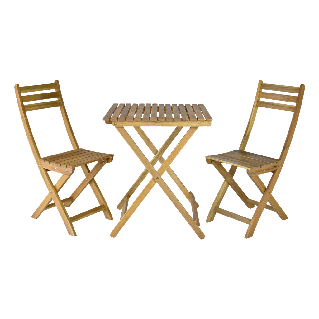 EKVIP Bistro-Set Holz 3-teilig