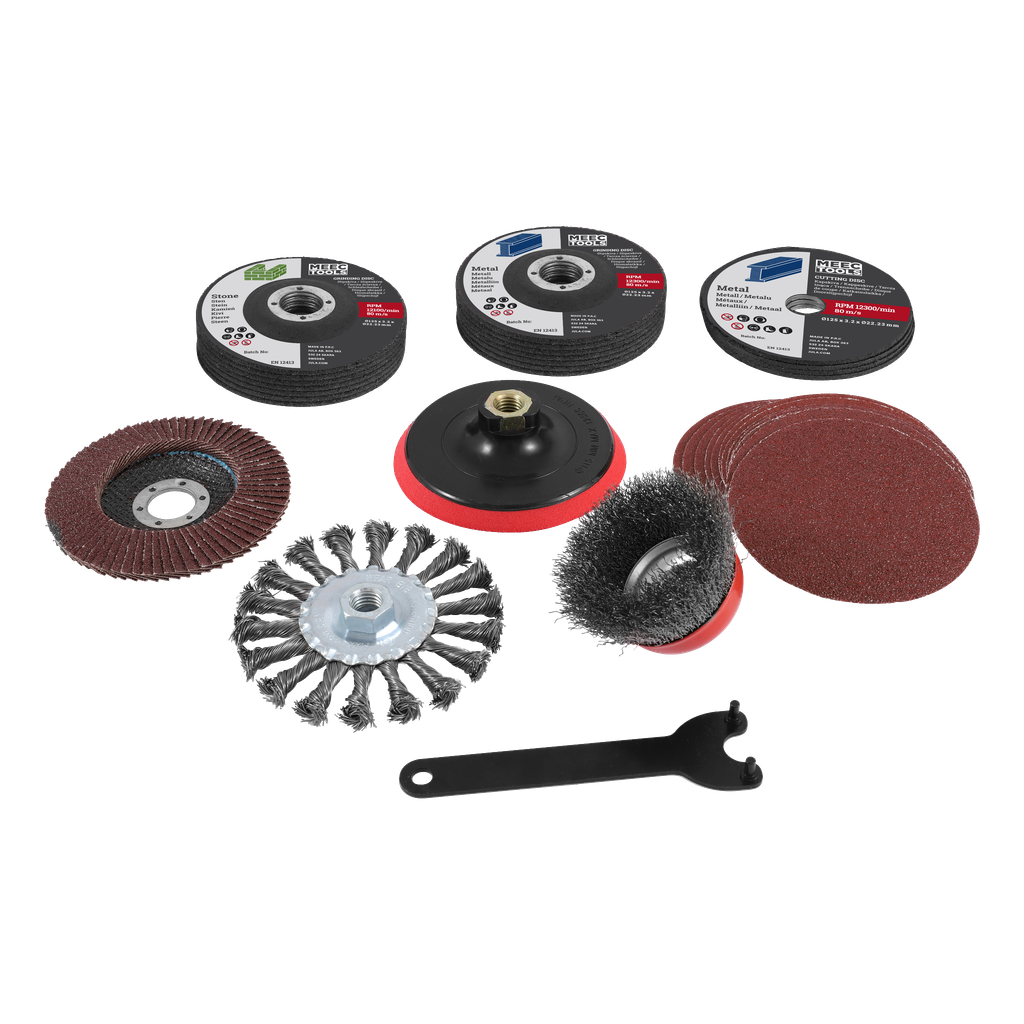 Meec Tools Kulmahiomakoneen hioma-/katkaisusarja 35 osaa