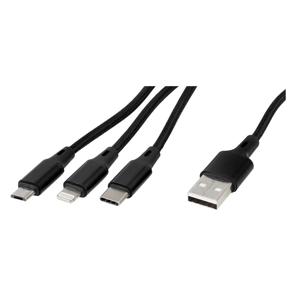 Anslut Latauskaapeli 3-in-1 USB-C/Micro/Lightning