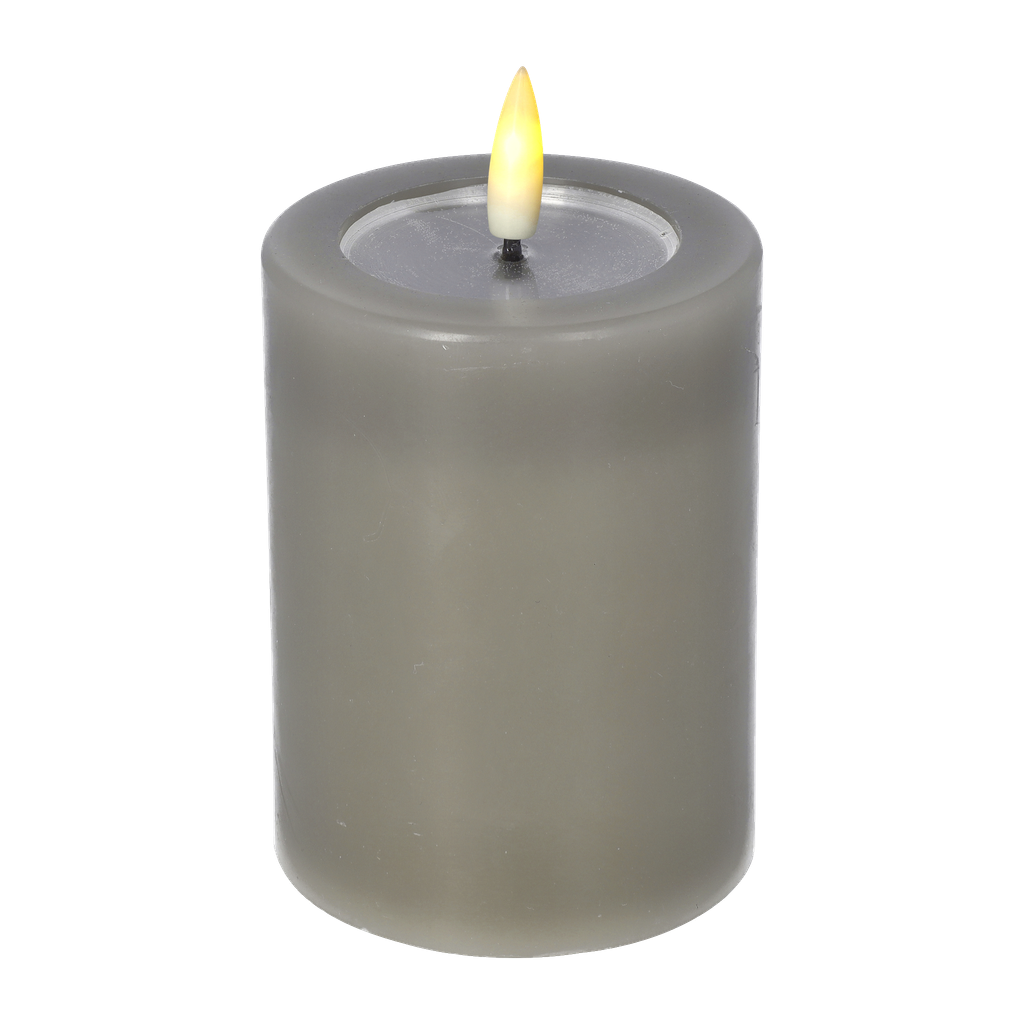 Menuett LED-Kerze mit Flammeneffekt Grau