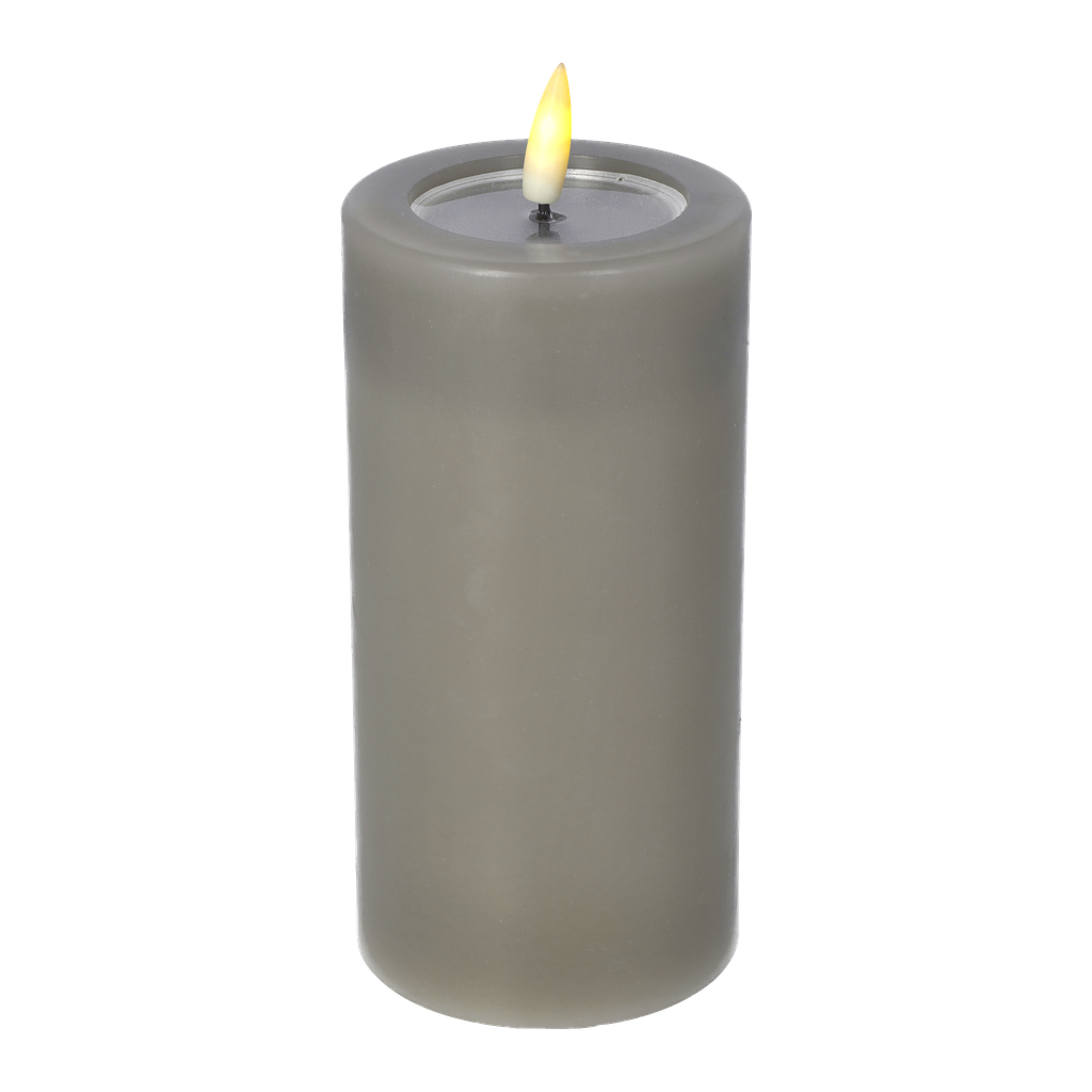 Menuett LED-Kerze mit Flammeneffekt Grau