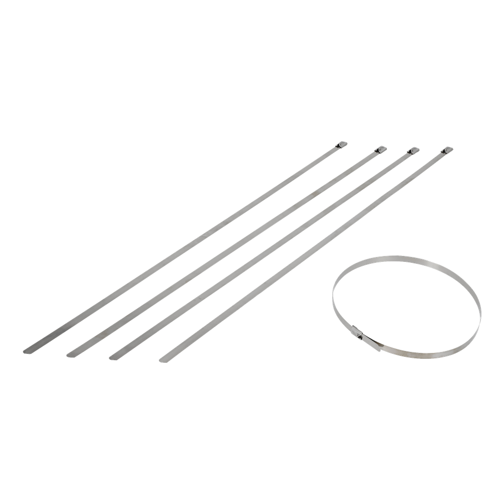 Buntebånd i rustfritt stål 5-pk 500x7,9 mm