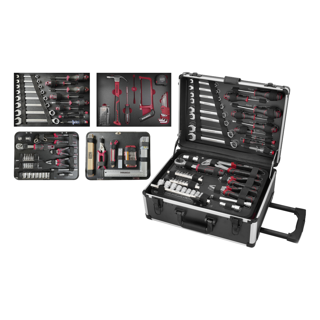 Meec Tools Työkalulaukku pyörillä 139 osaa