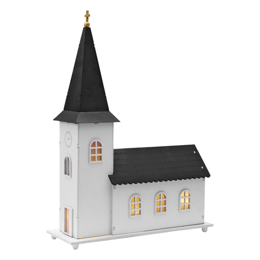 EKVIP Kirche mit Spieluhr/LED