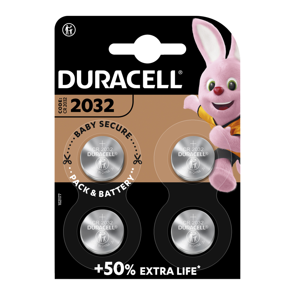Duracell Baterie pastylkowe CR2032 4 szt.