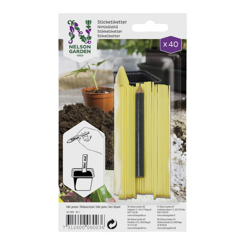 Nelson Garden Sticketiketter 40-pk