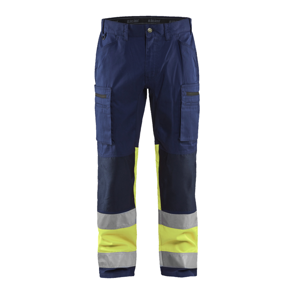 High vis bukser marine med stretch