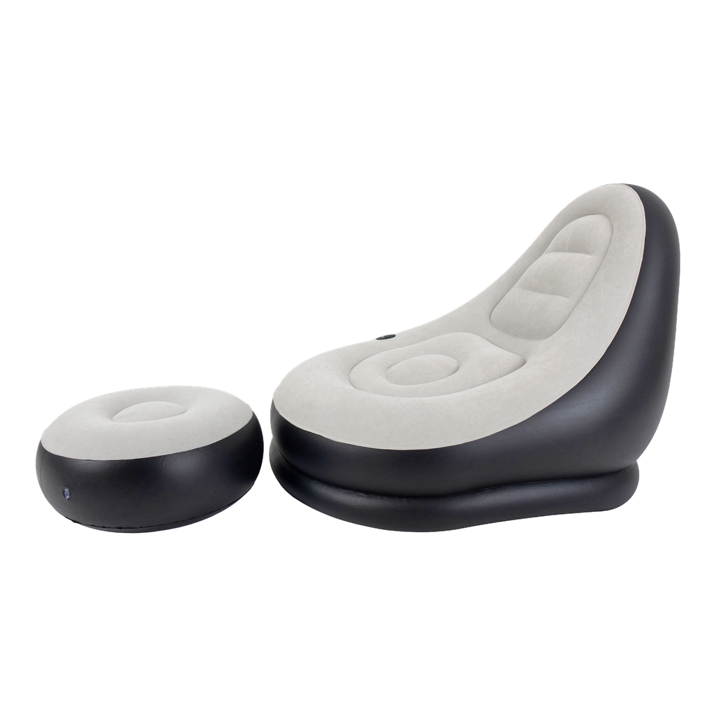 Jilong Uppblåsbar lounger med fotpall 2 delar