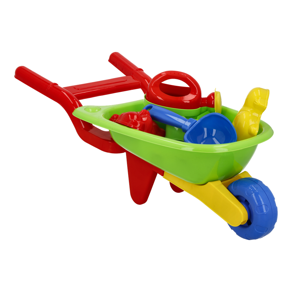 Trillebår med leker 7 deler