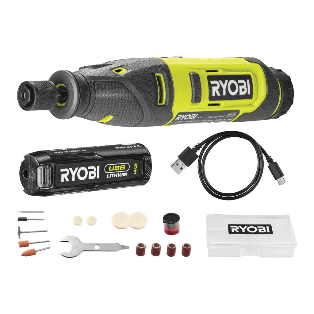 Ryobi USB Lithium Batteridrevet multiverktøy 19 deler