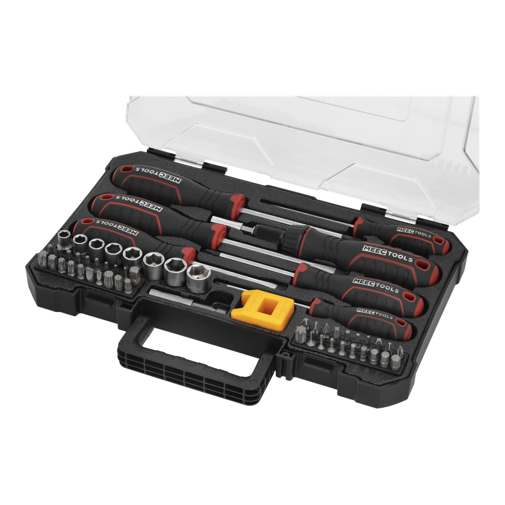 Meec Tools Skruvmejsel-/bitssats 57 delar