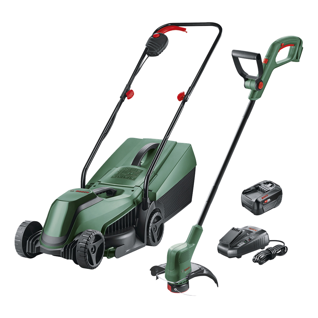 Bosch Power 4 All Batteridriven gräsklippare + grästrimmer
