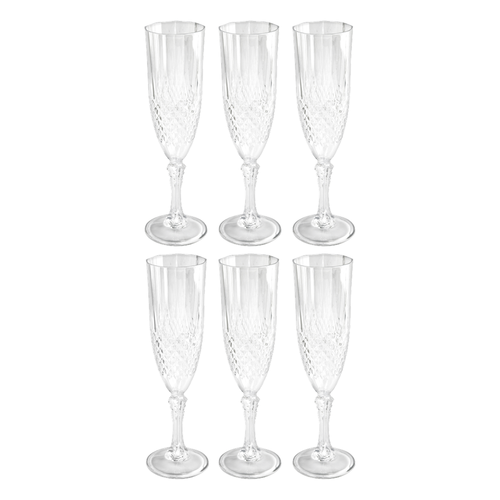 Alpina Champagneglas av plast 6-pk