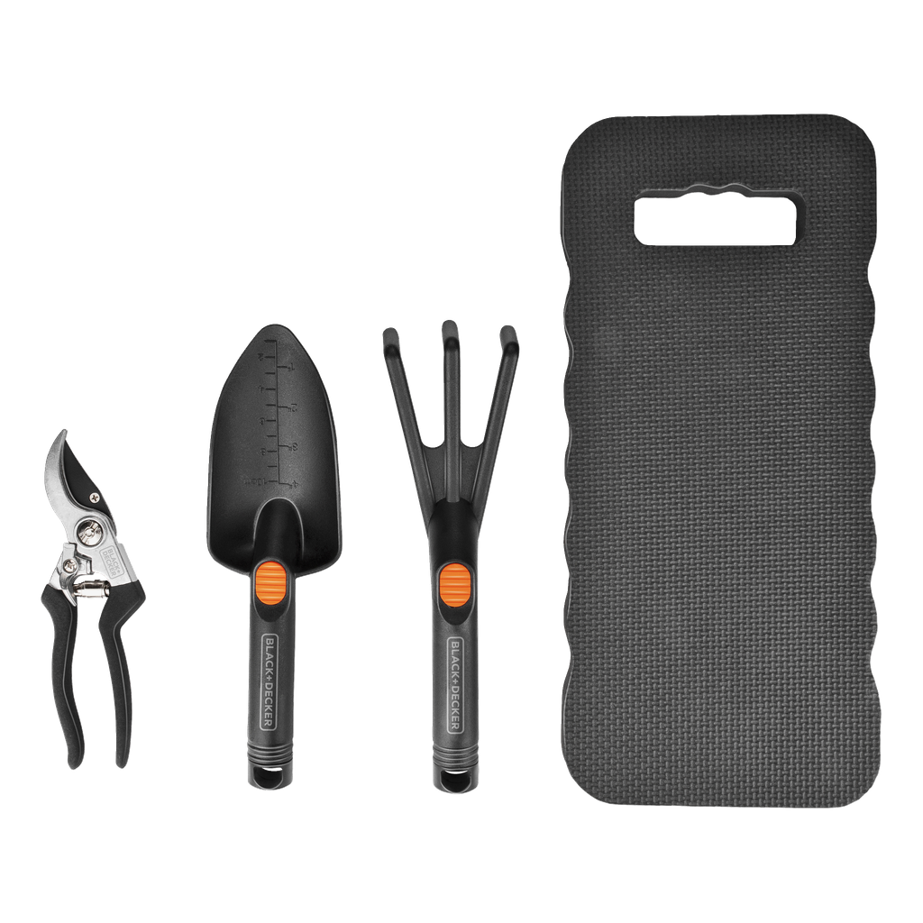 BlackDecker Set med trädgårdsredskap 4 delar