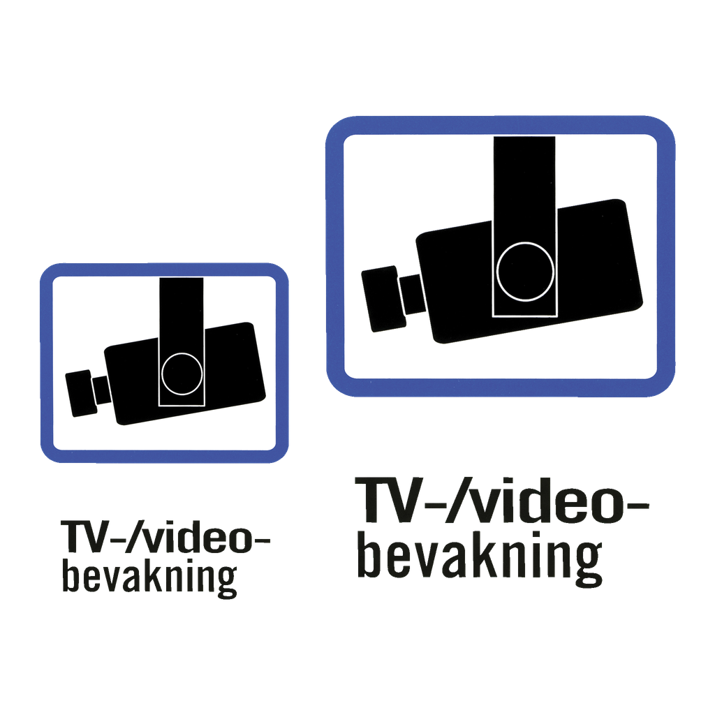 TV-/videoovervåkningsskilt 2 deler