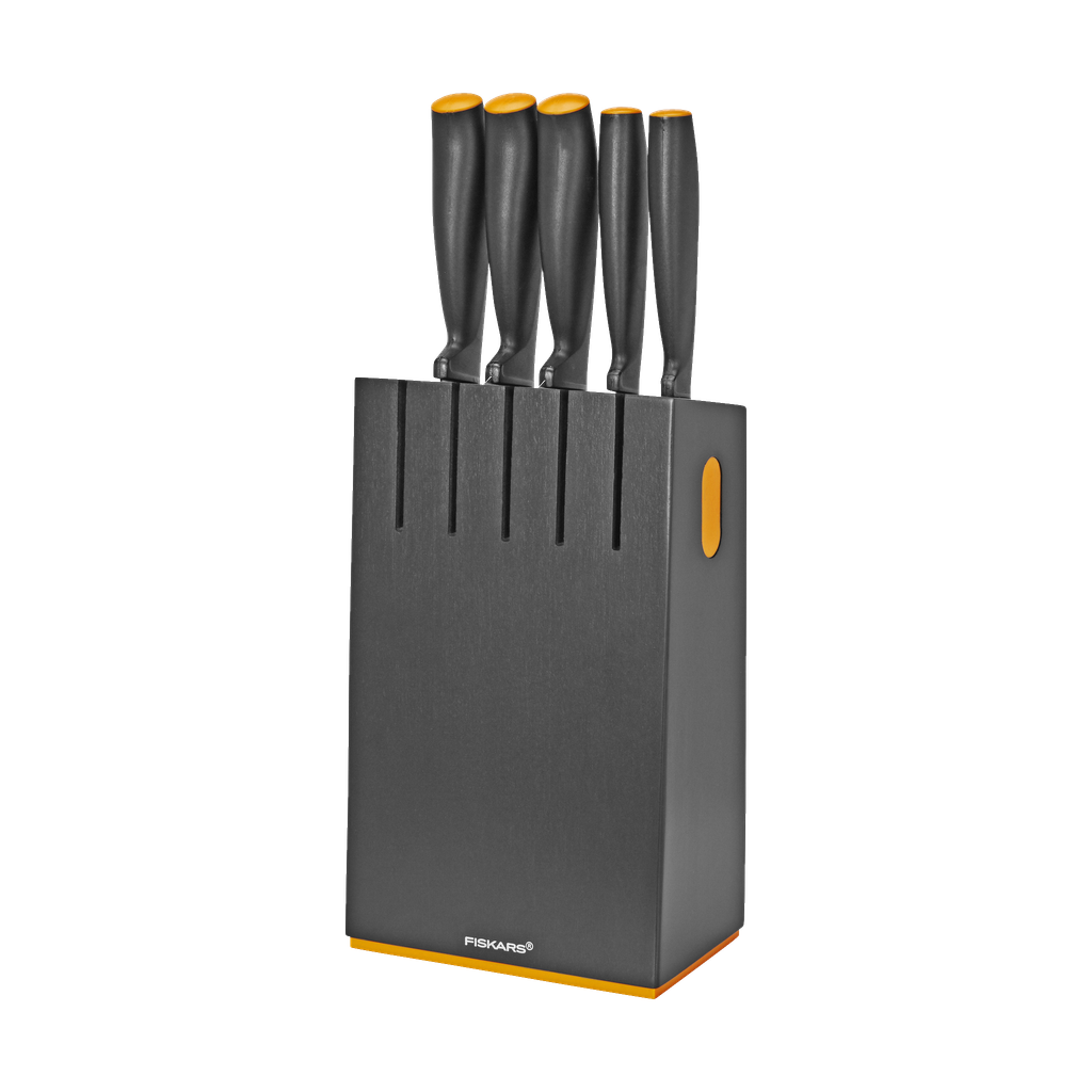 Fiskars Kniver + knivblokk 6 deler