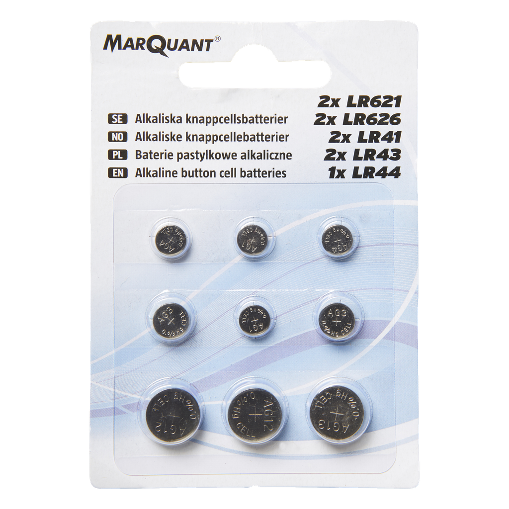 Marquant Alkaliske knappcellebatterier 9 deler