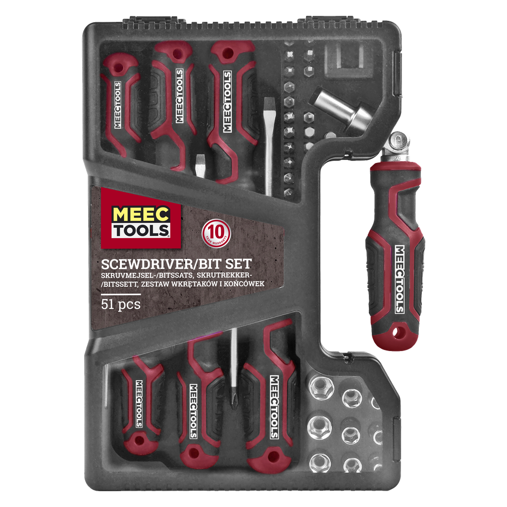 Meec Tools Schraubendreher/Bit-Set 51-teilig