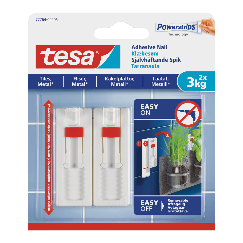 tesa Selvklebende spiker 2-pk