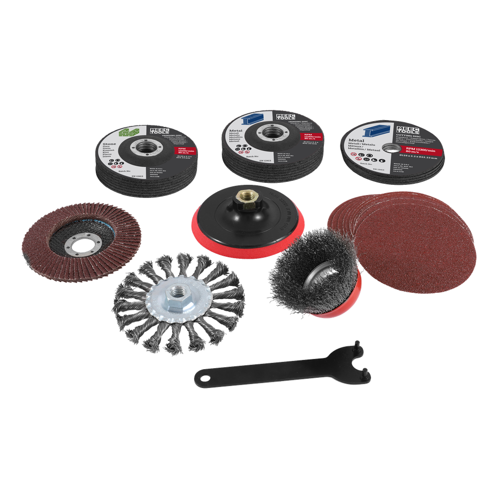 Meec Tools Slipe-/kappesett for vinkelsliper 35 deler
