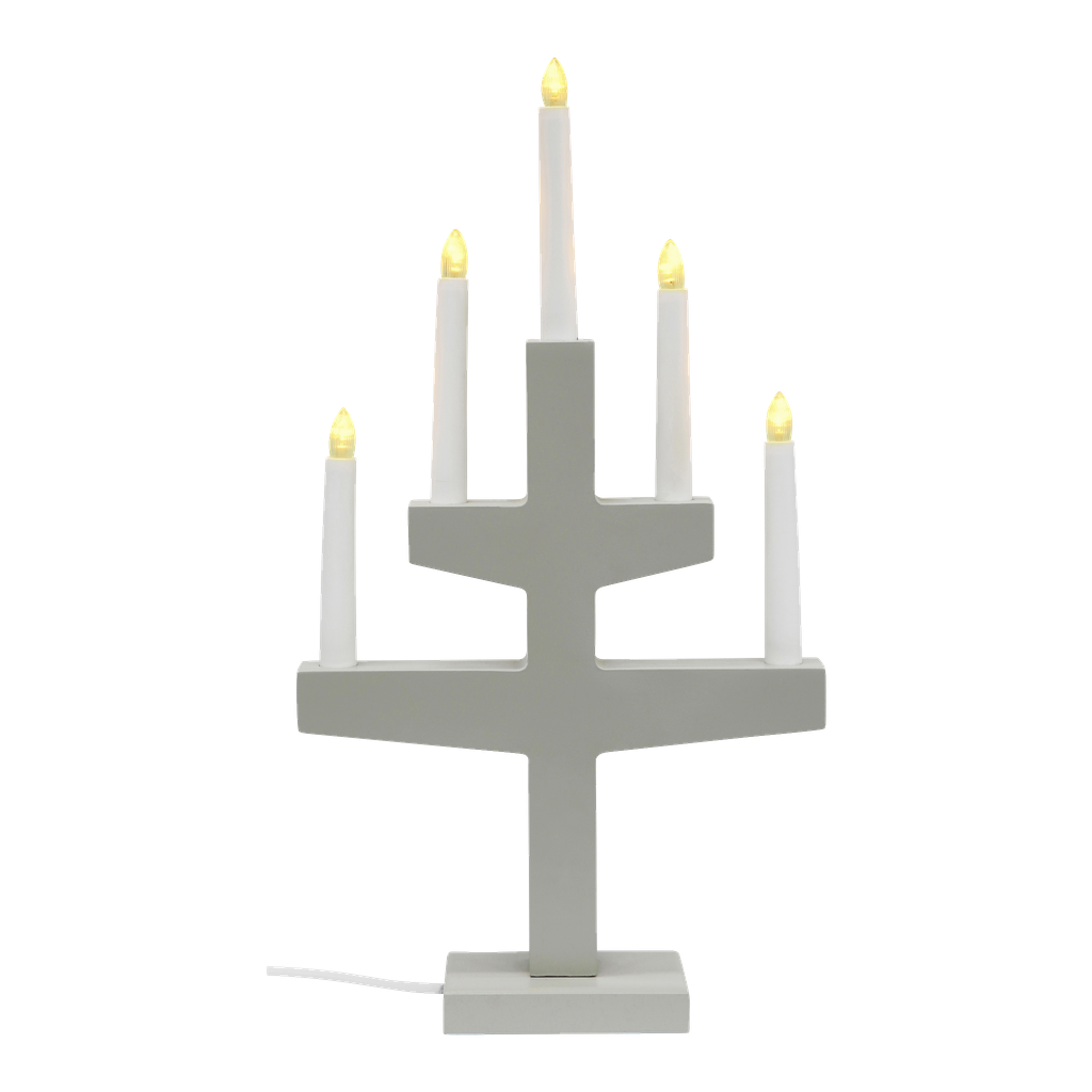 EKVIP Grå adventsljusstake LED