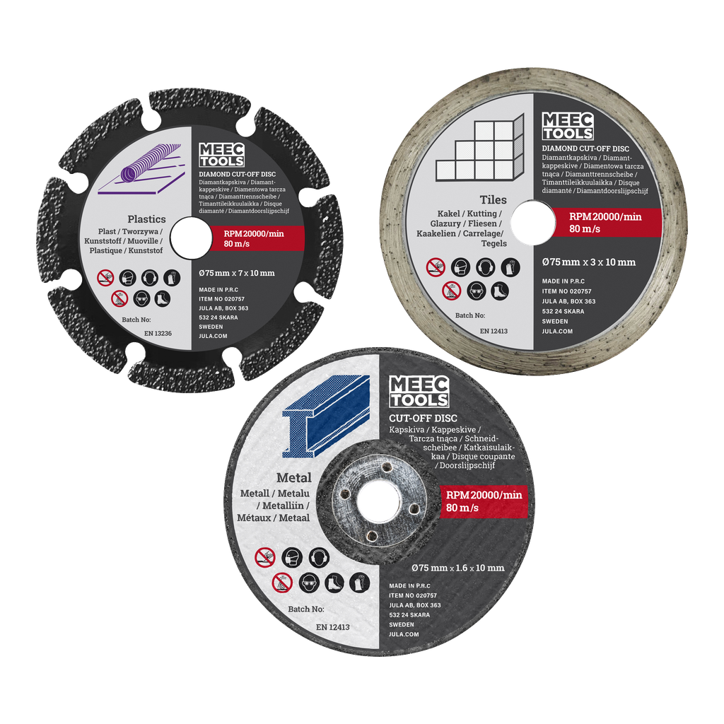 Meec Tools Tarcze tnące 3 szt.