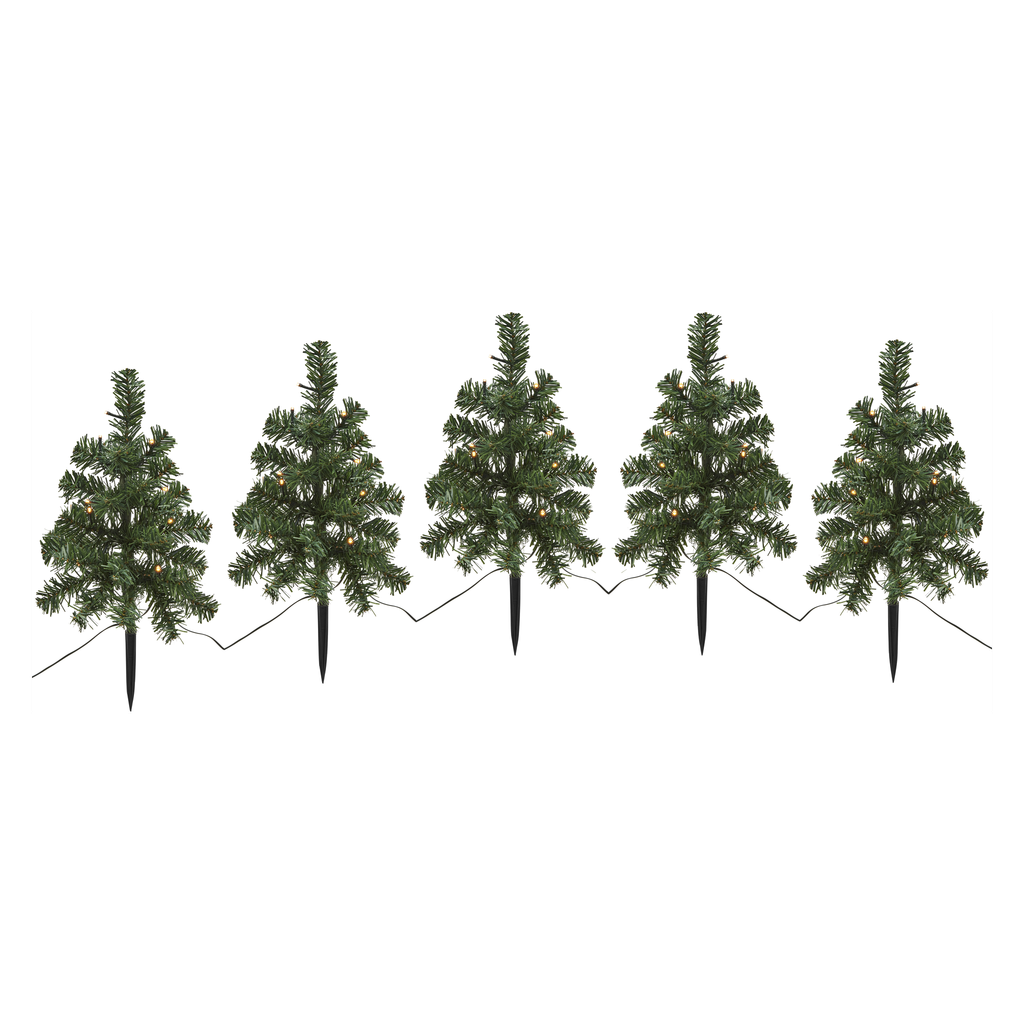 EKVIP Batteridrevet dekorativ belysning med juletrær LED 5-pk