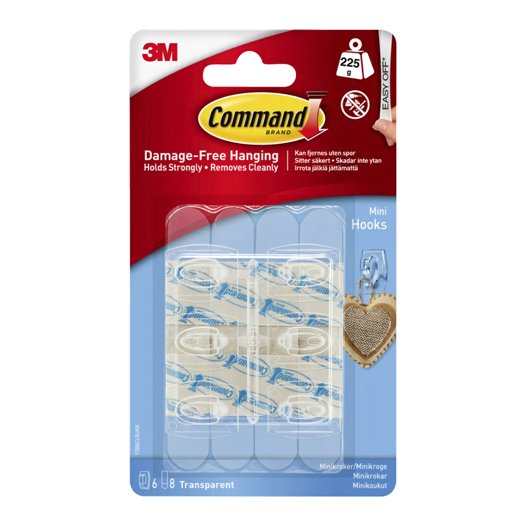 Command Självhäftande minikrokar 6-pk