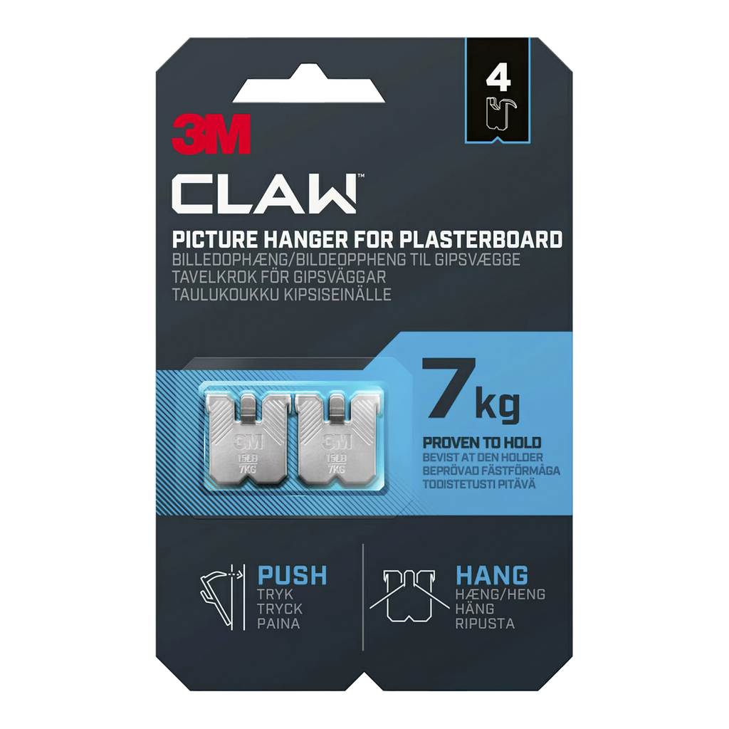CLAW Krokar för gipsvägg 4-pk