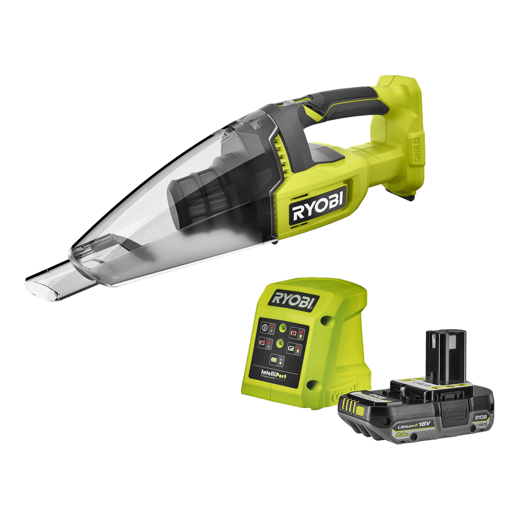 Ryobi ONE+ Håndstøvsuger med batteri og lader
